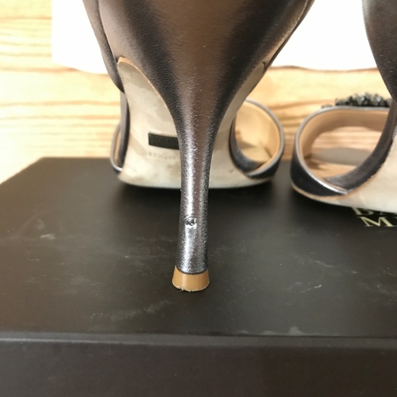 Badgley Mischka Pewter Lacie d'Orsay Leather Heels - Picture 11 of 11